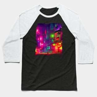 Japan Neon City Lights Baseball T-Shirt